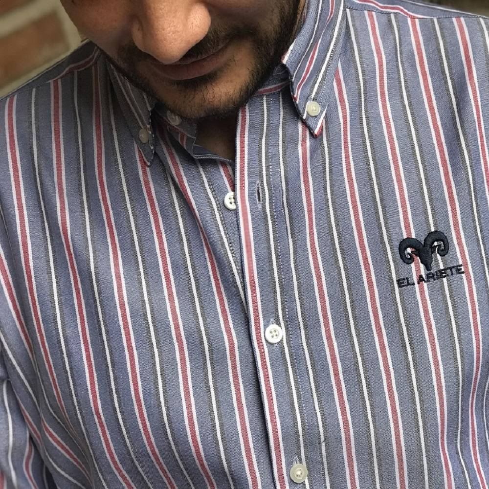 Camisa hombre rayas Azul